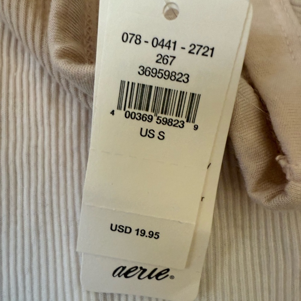 Aerie ombre ribbed tank top S NWT tan cream neutral - Picture 6 of 6